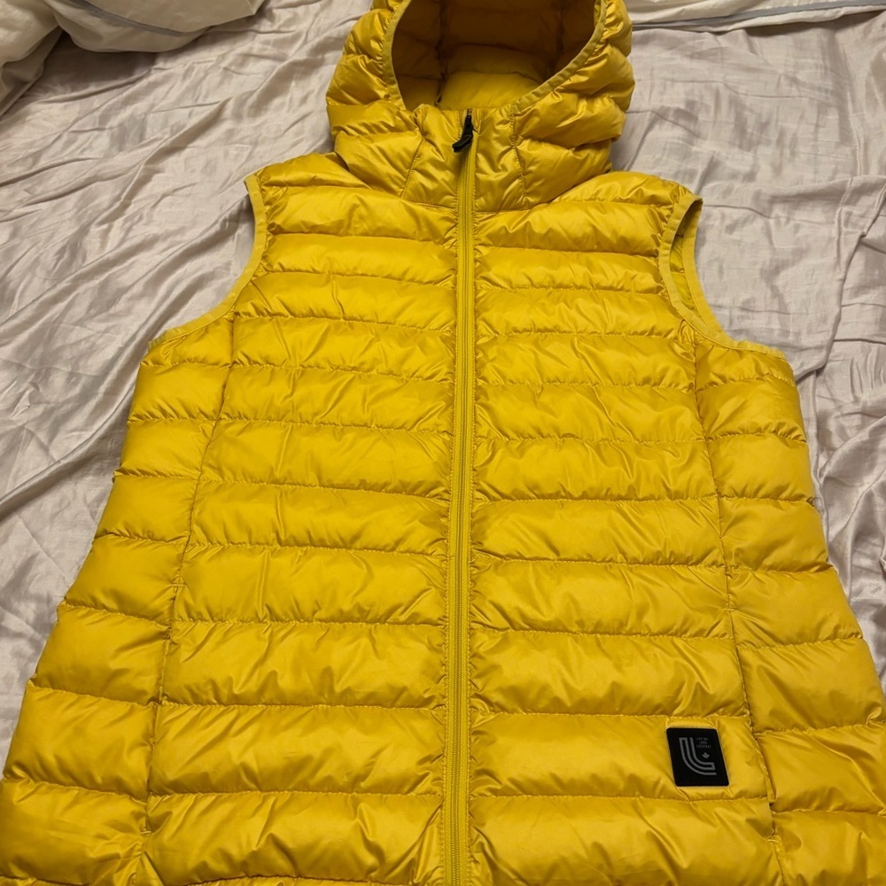 Lole Yellow Puffer Vest with Hood